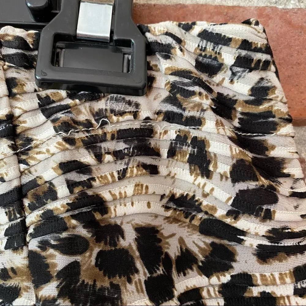 Dressbarn Animal Print Textured Stretchy Pencil Skirt Medium